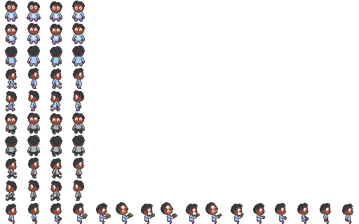 One of 27 customer sprite sheets, contributed by collaborator Aristotle, which brought the world to life.