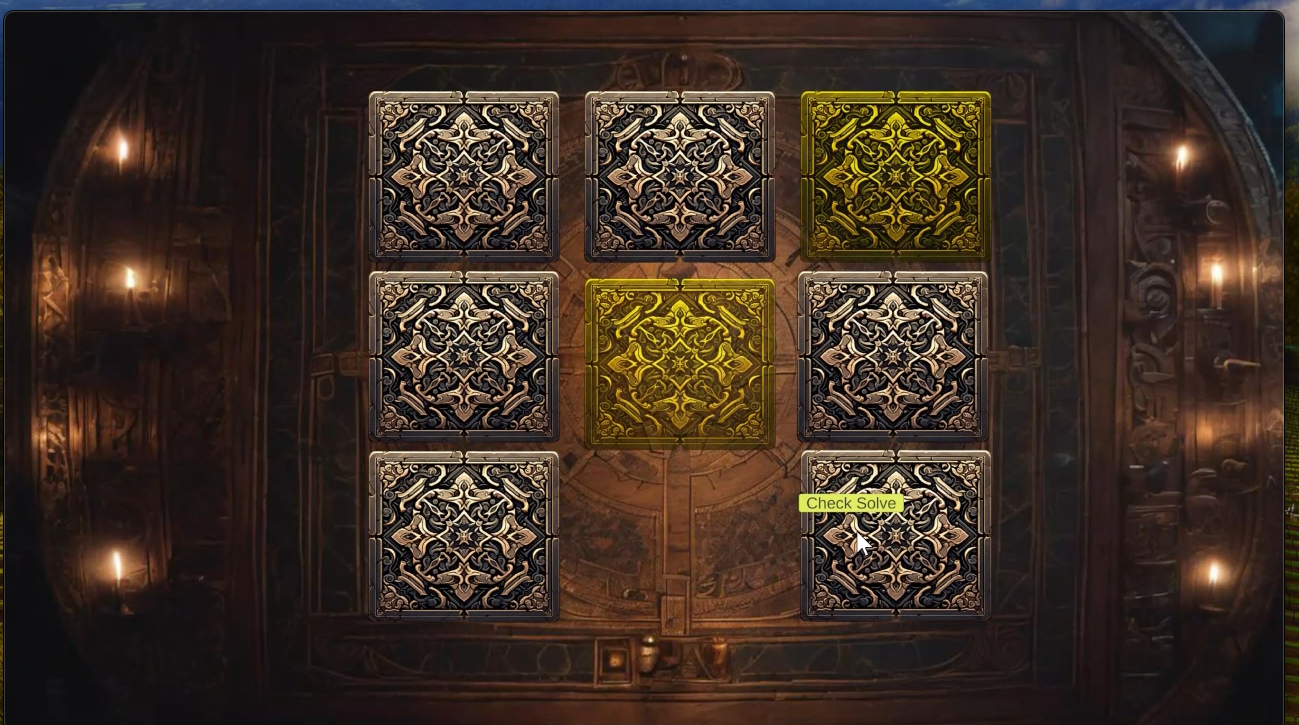 The sliding block puzzle, designed by teammate Kanv Khare, before being solved.