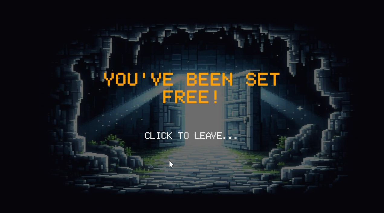 The final view after solving the Klotski puzzle and escaping the labyrinth.