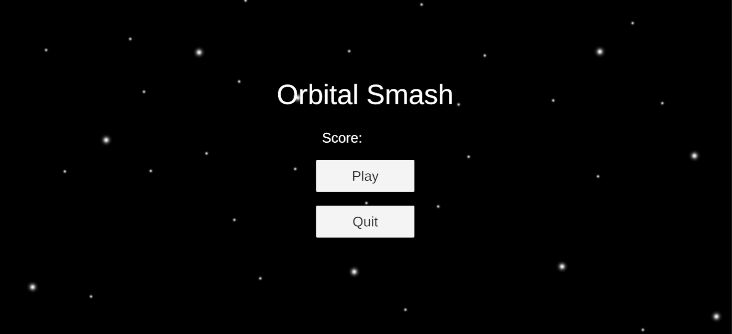 The main menu I designed, with a title and a space to eventually display a high score.